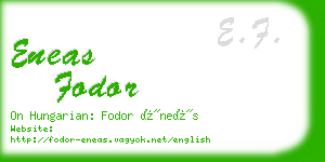 eneas fodor business card